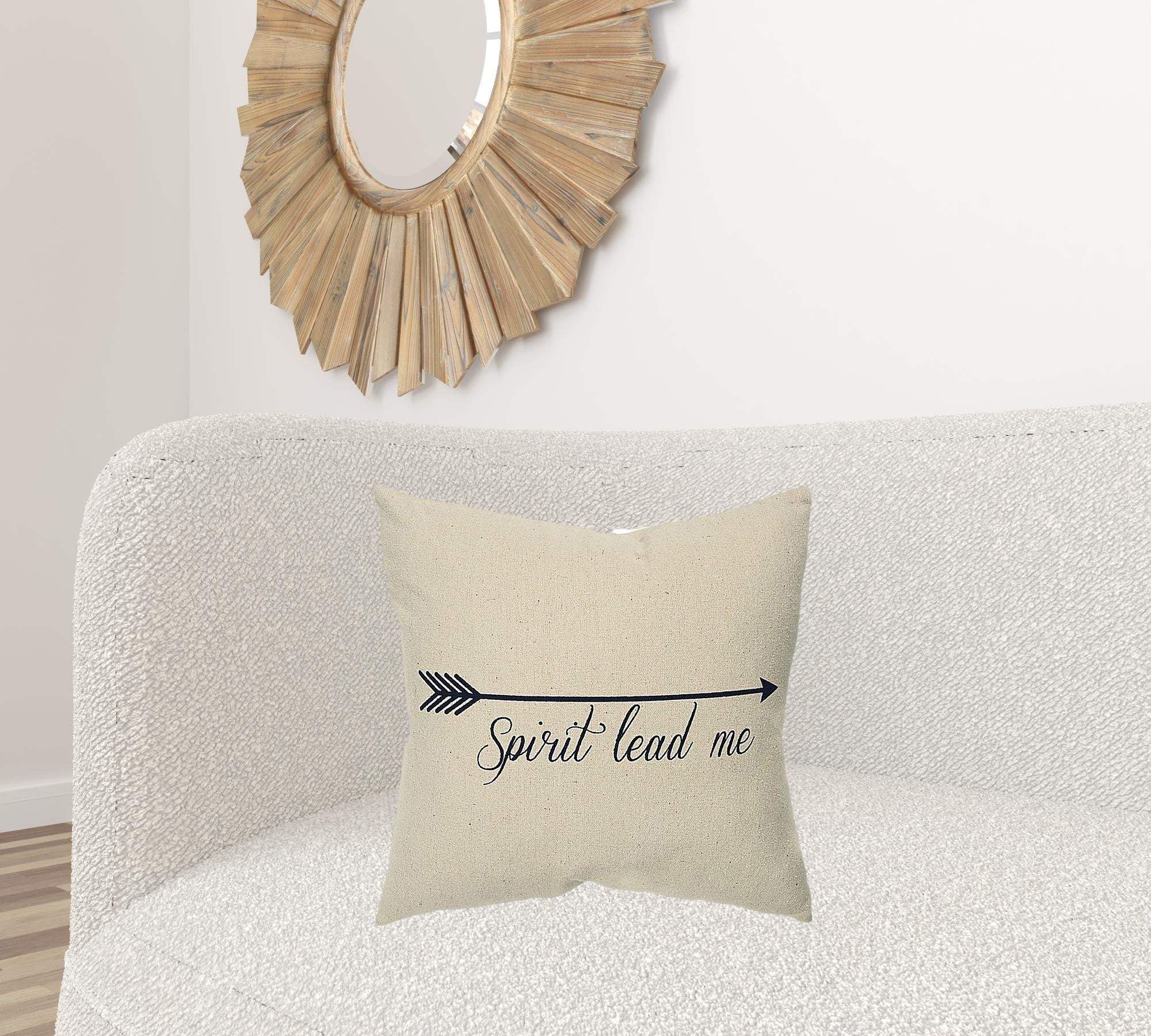 Black Taupe Canvas Spirit Lead Throw Pillow - Homeroots - Flyclothing LLC