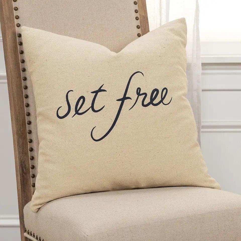 Black Beige Canvas Set Free Still Throw Pillow - Homeroots - Flyclothing LLC