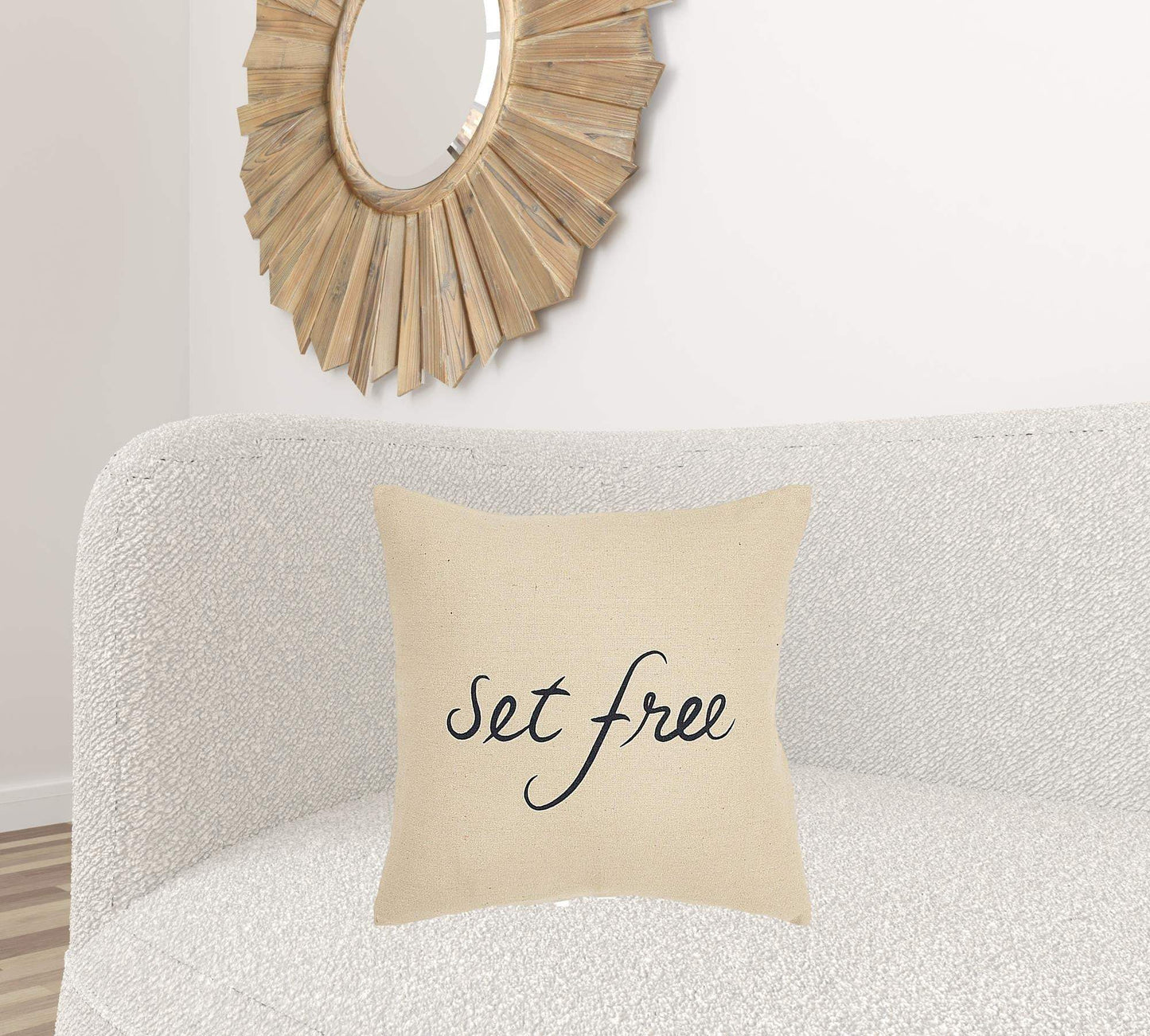 Black Beige Canvas Set Free Still Throw Pillow - Homeroots - Flyclothing LLC