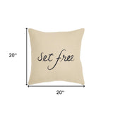 Black Beige Canvas Set Free Still Throw Pillow - Homeroots - Flyclothing LLC