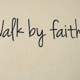 Black Taupe Canvas Walk by Faith Throw Pillow - Homeroots
