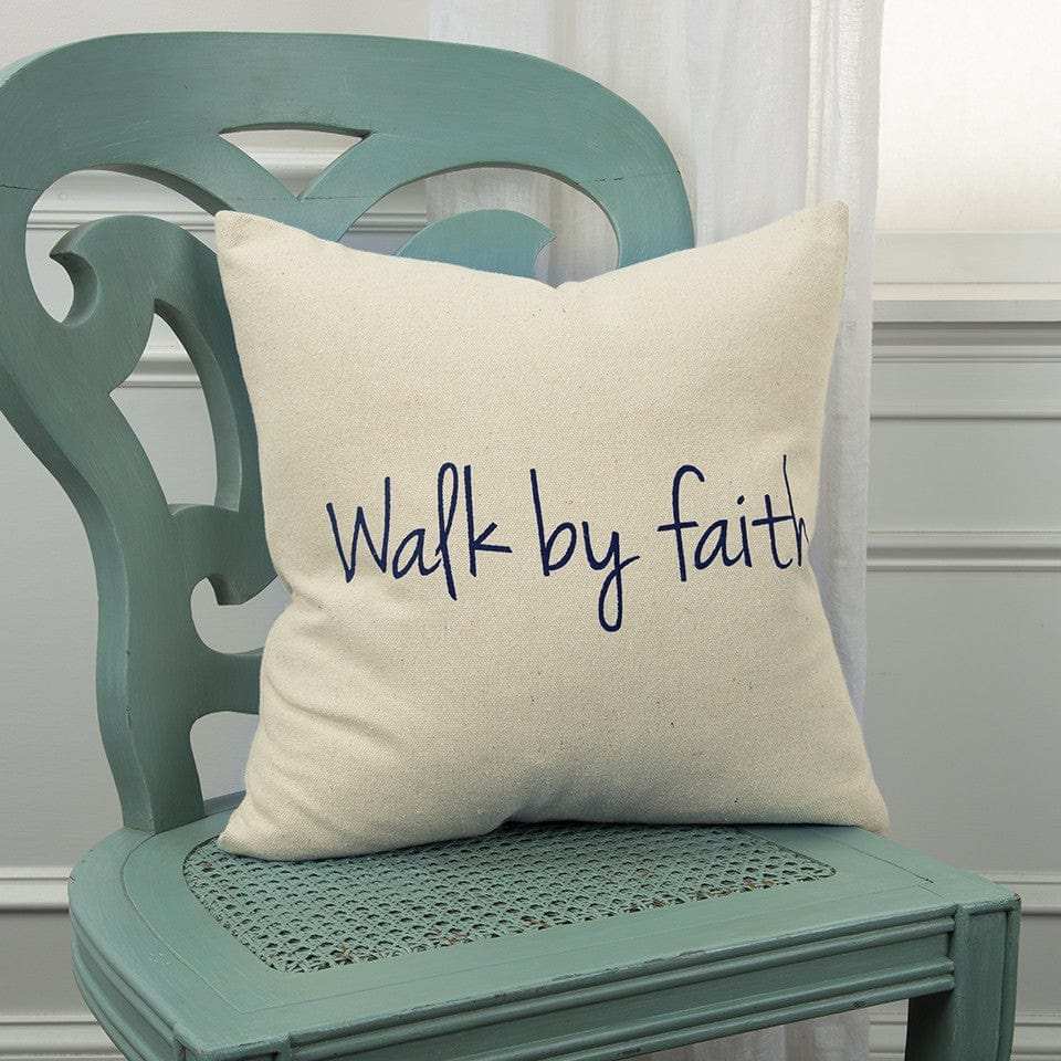 Black Taupe Canvas Walk by Faith Throw Pillow - Homeroots - Flyclothing LLC