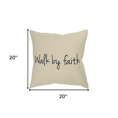 Black Taupe Canvas Walk by Faith Throw Pillow