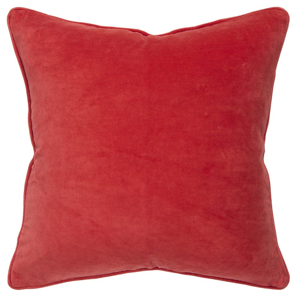 20" Red Cotton Throw Pillow - Homeroots