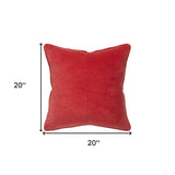 20" Red Cotton Throw Pillow - Homeroots