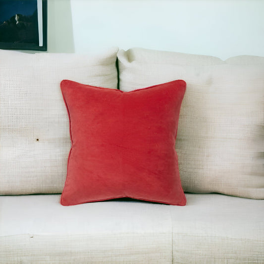 20" Red Cotton Throw Pillow - Homeroots
