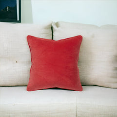 20" Red Cotton Throw Pillow - Homeroots