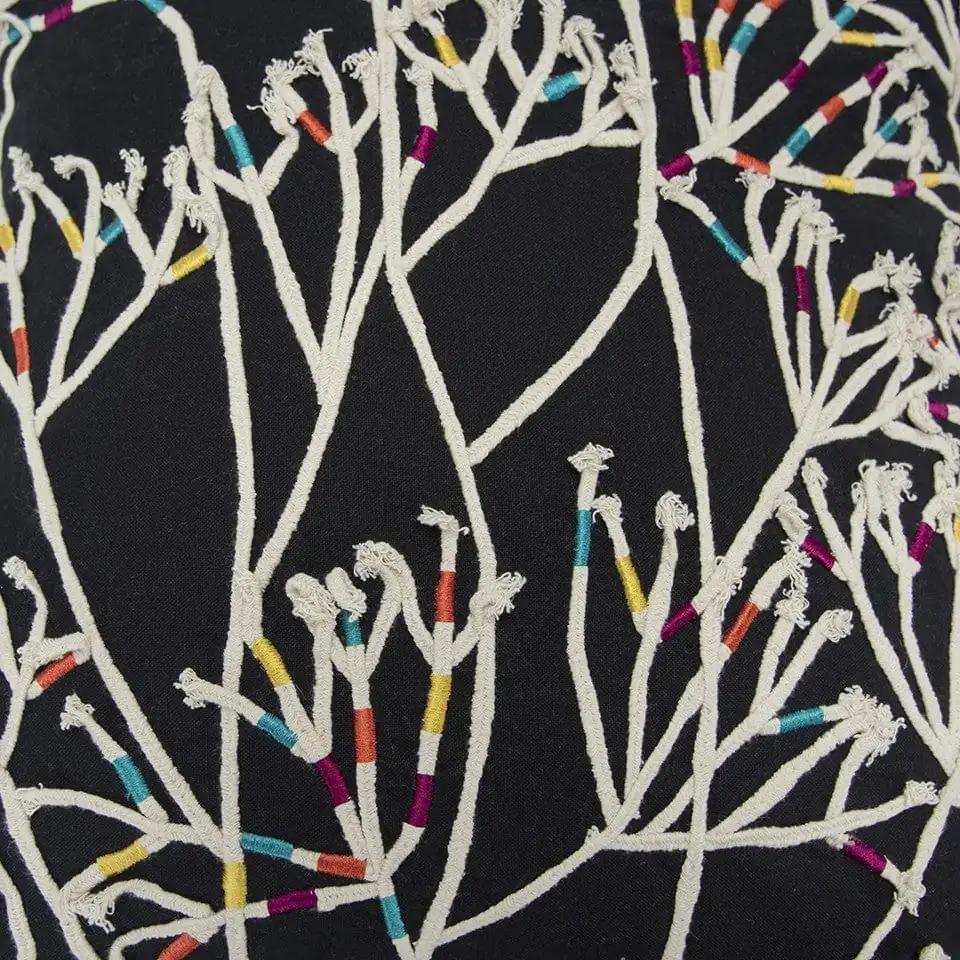 Black Cream Impressionistic Branch Throw Pillow - Homeroots - Flyclothing LLC