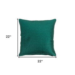 Teal Smooth Weaved Modern Throw Pillow