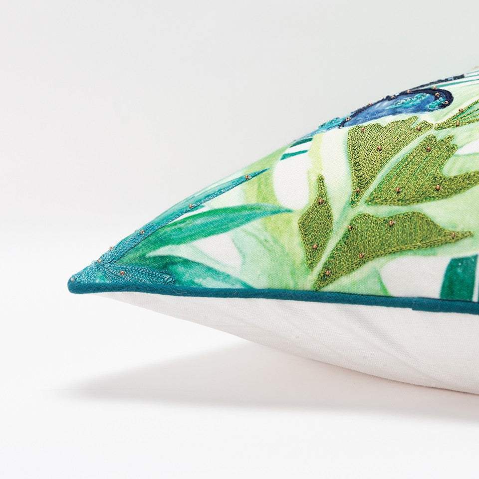 White Green Butterfly Bliss Decorative Throw Pillow - Homeroots - Flyclothing LLC