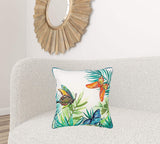 White Green Butterfly Bliss Decorative Throw Pillow - Homeroots - Flyclothing LLC