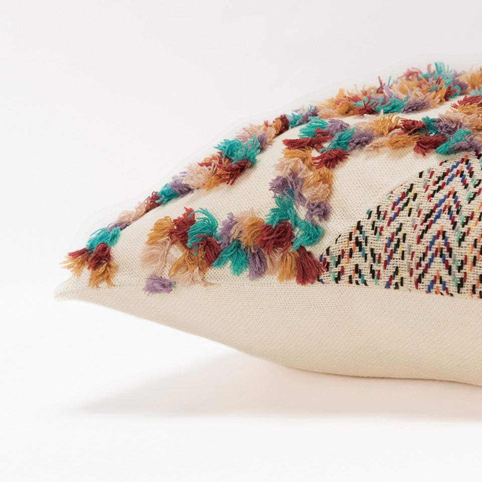Multicolored Chevron Diagonal Panel Throw Pillow - Homeroots - Flyclothing LLC