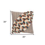 Multicolored Chevron Diagonal Panel Throw Pillow - Homeroots - Flyclothing LLC