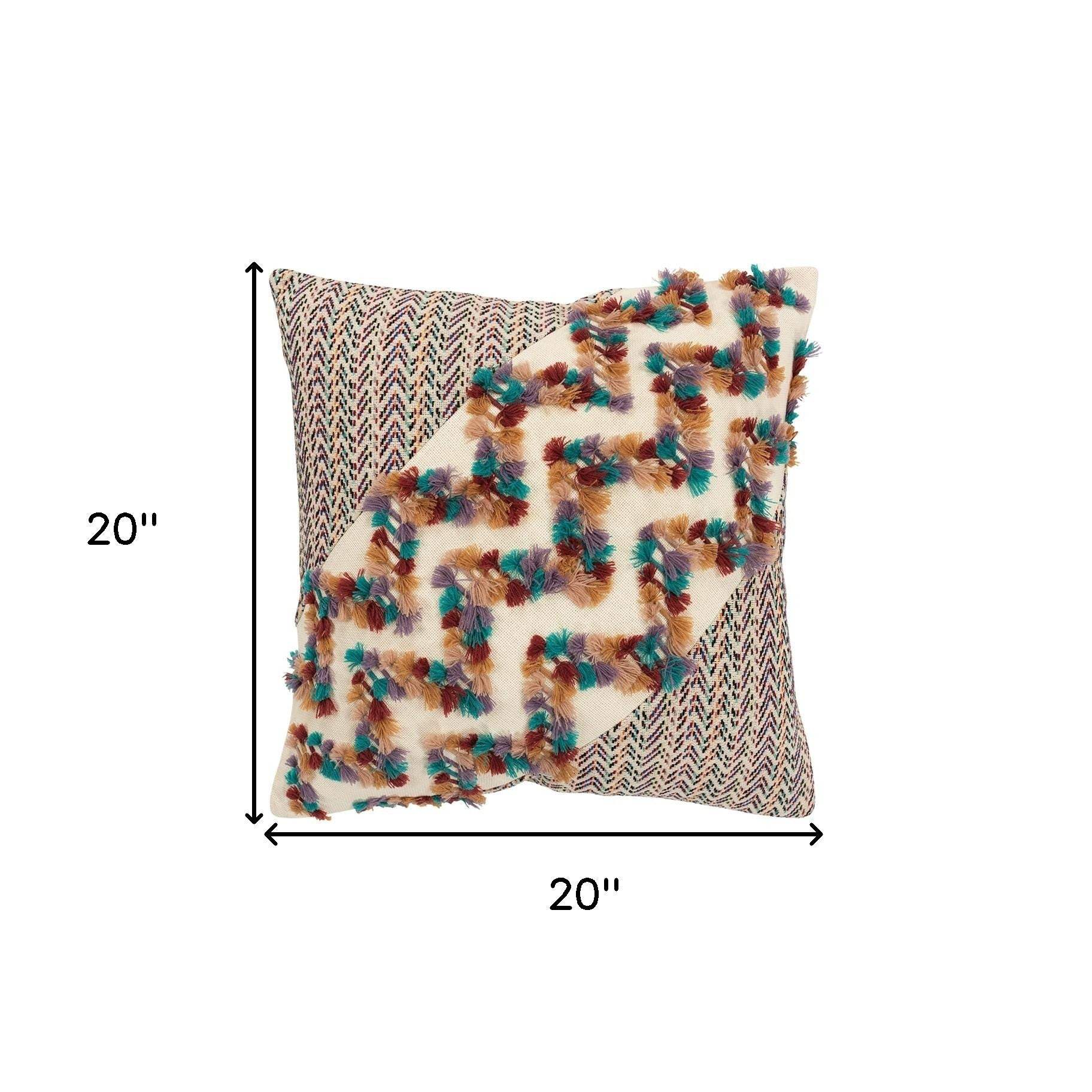 Multicolored Chevron Diagonal Panel Throw Pillow - Homeroots - Flyclothing LLC