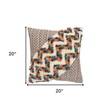 Multicolored Chevron Diagonal Panel Throw Pillow - Homeroots - Flyclothing LLC