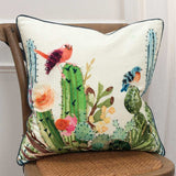 White Green Botanical Garden Throw Pillow - Homeroots - Flyclothing LLC