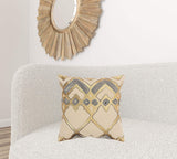 Beige Gold Foil Distressed Modern Throw Pillow - Homeroots - Flyclothing LLC