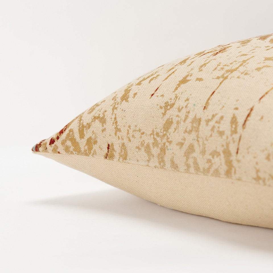 Beige Navy Distressed Retro Modern Throw Pillow - Homeroots - Flyclothing LLC