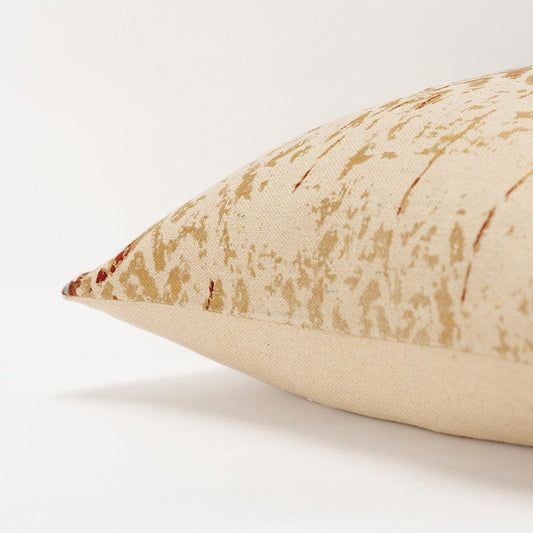 Beige Navy Distressed Retro Modern Throw Pillow - Homeroots