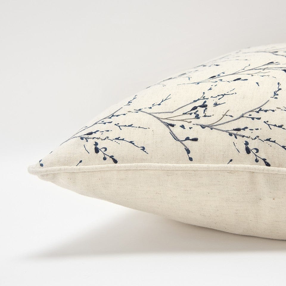 Blue Tiny Floral Buds Throw Pillow