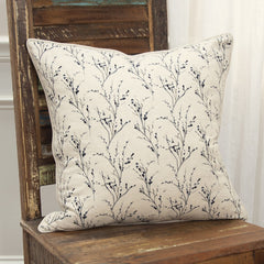 Blue Tiny Floral Buds Throw Pillow