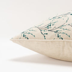Teal Tiny Floral Buds Throw Pillow