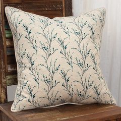 Teal Tiny Floral Buds Throw Pillow