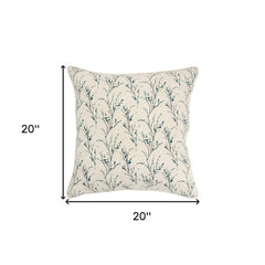 Teal Tiny Floral Buds Throw Pillow