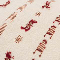 Red Beige Tribal Inspired Tasseled Lumbar Pillow - Homeroots