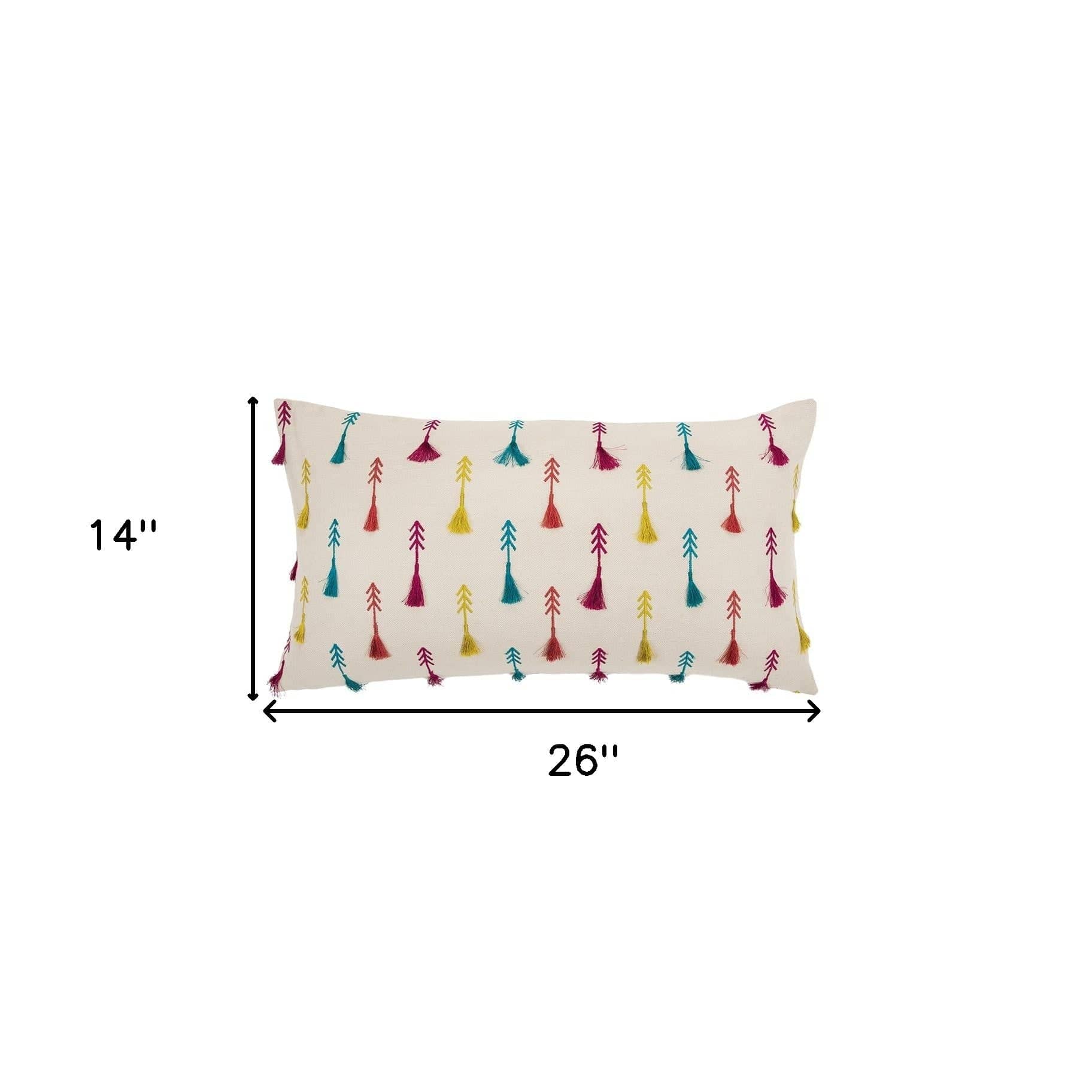 Bright Tone Feathered Arrows Lumbar Pillow - Homeroots