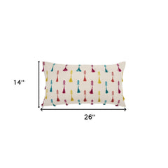 Bright Tone Feathered Arrows Lumbar Pillow - Homeroots