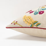 Pink Red Floral Bud Textural Throw Pillow - Homeroots