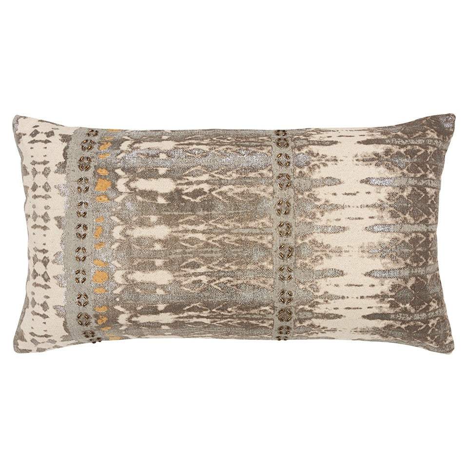 Gray Beige Tribal Distressed Lumbar Pillow - Homeroots - Flyclothing LLC