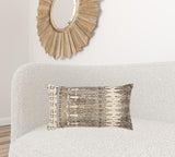 Gray Beige Tribal Distressed Lumbar Pillow - Homeroots