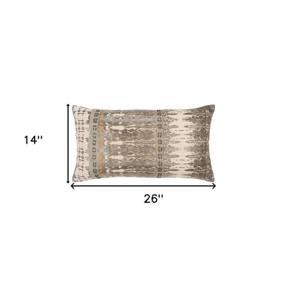 Gray Beige Tribal Distressed Lumbar Pillow - Homeroots - Flyclothing LLC