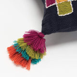 Navy Tribal Motifs Embroidered Throw Pillow - Homeroots - Flyclothing LLC