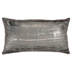 Silver Distressed Brush Stroke Lumbar Pillow - Homeroots
