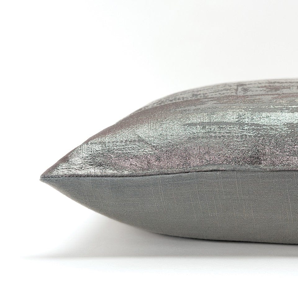 Silver Distressed Brush Stroke Lumbar Pillow - Homeroots