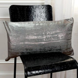 Silver Distressed Brush Stroke Lumbar Pillow - Homeroots