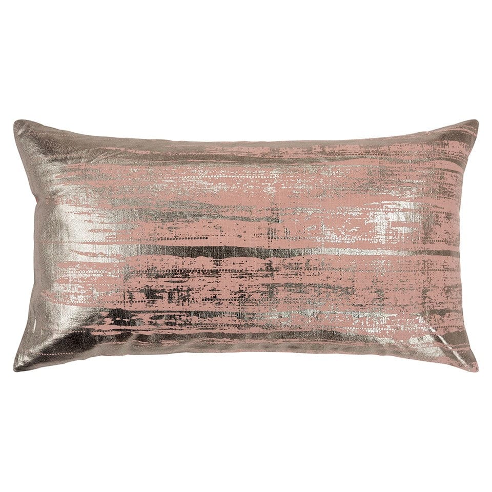 Blush Distressed Brush Stroke Lumbar Pillow - Homeroots