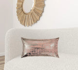 Blush Distressed Brush Stroke Lumbar Pillow - Homeroots