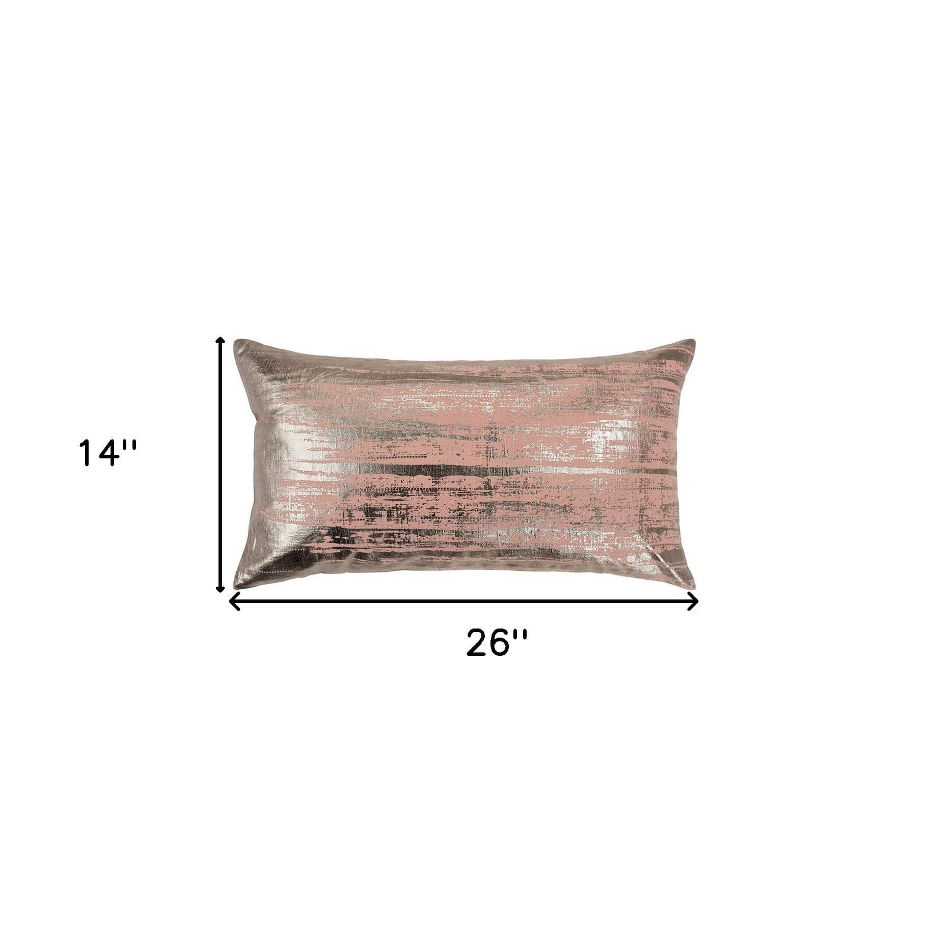 Blush Distressed Brush Stroke Lumbar Pillow - Homeroots