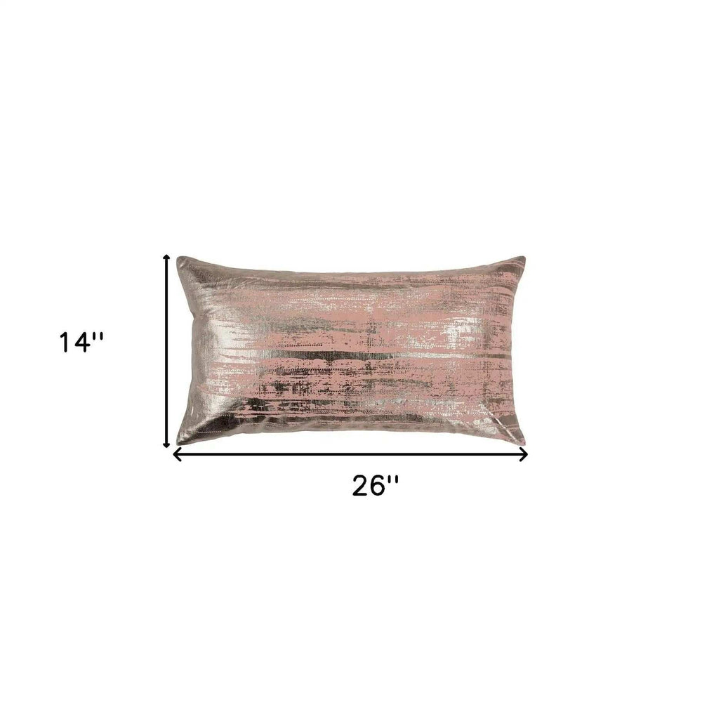 Blush Distressed Brush Stroke Lumbar Pillow - Homeroots - Flyclothing LLC