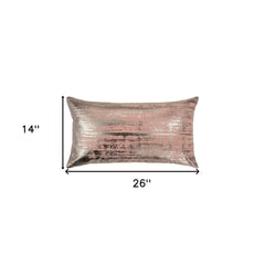Blush Distressed Brush Stroke Lumbar Pillow - Homeroots