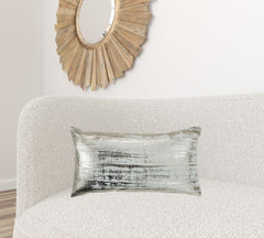 Aqua Distressed Brush Stroke Lumbar Pillow
