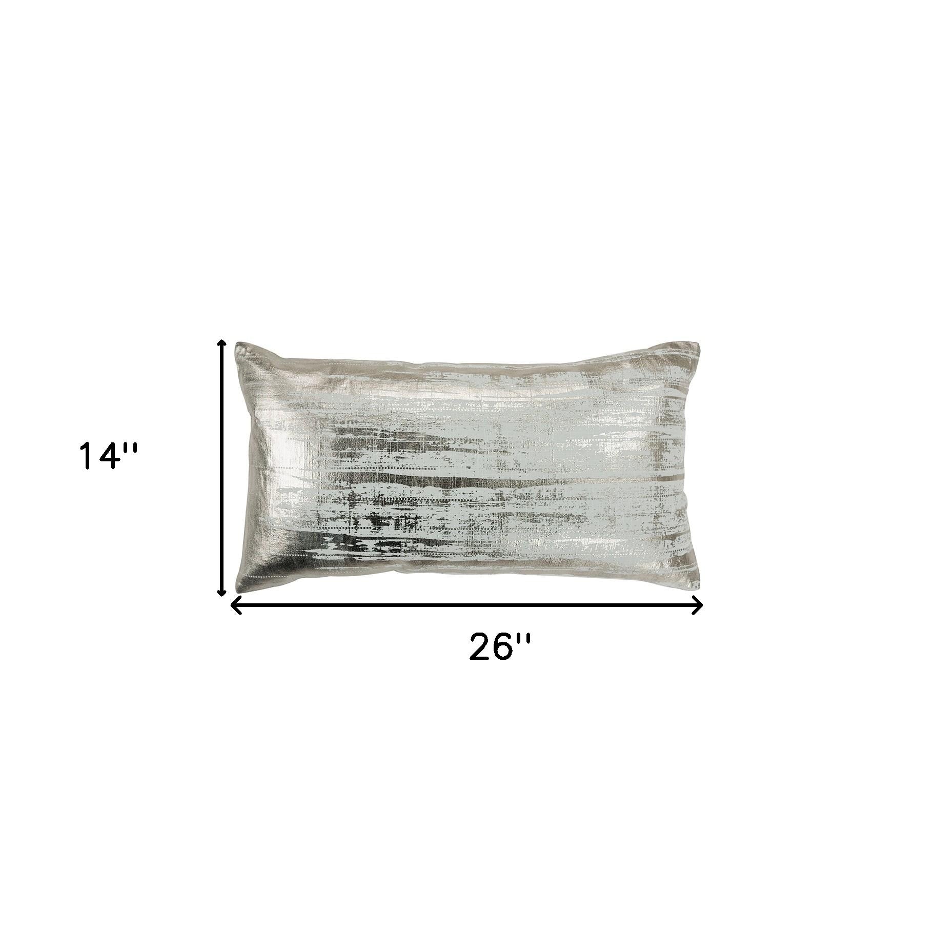 Aqua Distressed Brush Stroke Lumbar Pillow