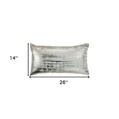 Aqua Distressed Brush Stroke Lumbar Pillow