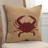 Tan Brown Distressed Crab Throw Pillow - Homeroots - Flyclothing LLC