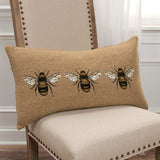Tan Honeybees Trio Deocrative Lumbar Pillow - Homeroots - Flyclothing LLC