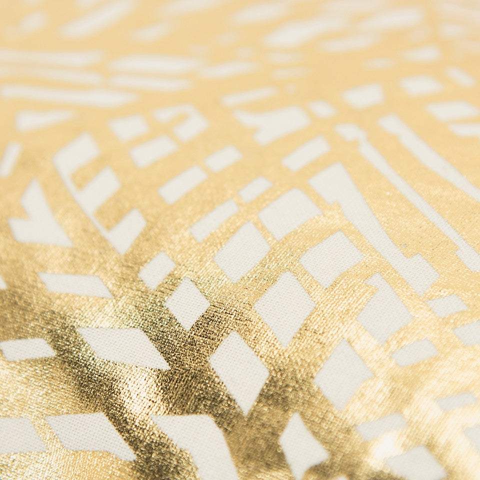 Gold Foil Etched Pattern Lumbar Pillow - Homeroots - Flyclothing LLC